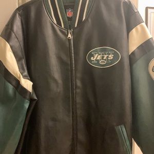 Faux leather New York jets jacket